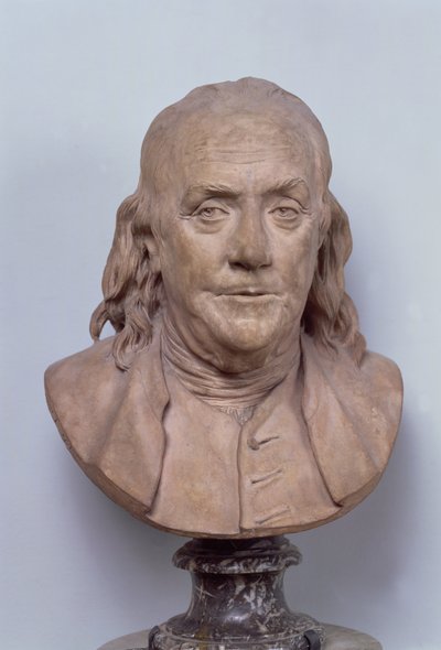 Buste de Benjamin Franklin (1706-90) 1778 (terre cuite) - Jean Antoine Houdon