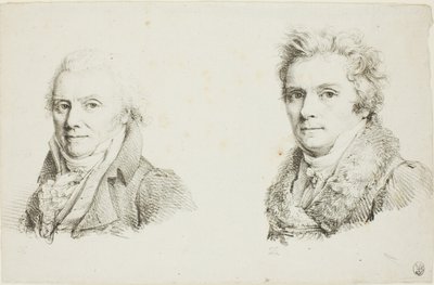 Autoportrait en manteau sombre et autoportrait en manteau à col de fourrure - Jean Antoine Laurent