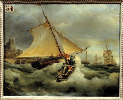 Un mauvais moment. Peinture de Théodore Gudin - Jean Antoine Theodore Gudin