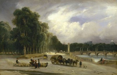 Vue du Cours la Reine, vers 1828 - Jean Antoine Theodore Gudin