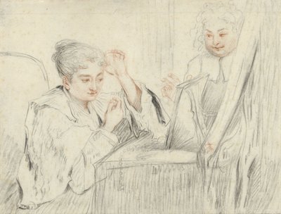 Rosalba Carriera (?) à sa toilette - Jean Antoine Watteau (possibly)