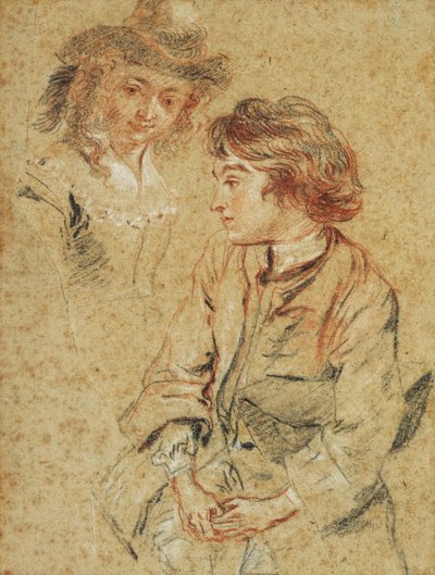 Jeune homme assis, trois-quarts de longueur, tenant son chapeau, c.1717 - Jean Antoine Watteau