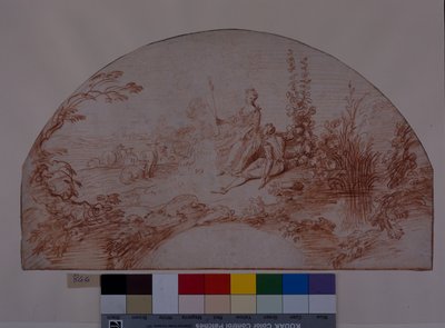 Une bergère assise avec son berger - Jean Antoine Watteau
