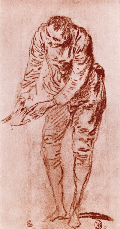Une étude en sanguine, 1913 - Jean Antoine Watteau