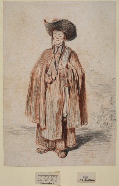 Frère carmélite, debout, vers 1715 - Jean Antoine Watteau