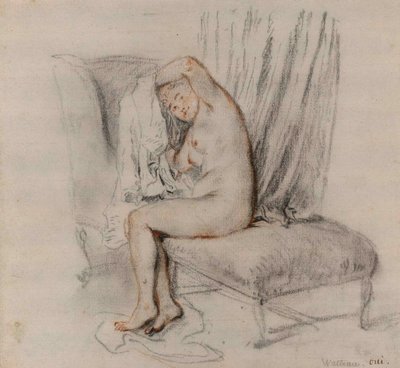 Femme nue enlevant sa chemise, vers 1717 - Jean Antoine Watteau