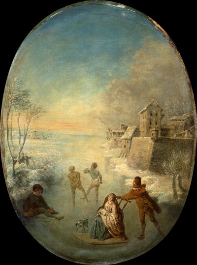 Gentilshommes sur la glace près d