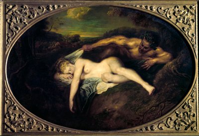 Nymphe et satyre ou Jupiter et Antiope - Jean Antoine Watteau