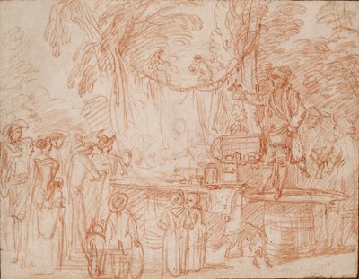 Charlatan vendant ses marchandises en plein air - Jean Antoine Watteau