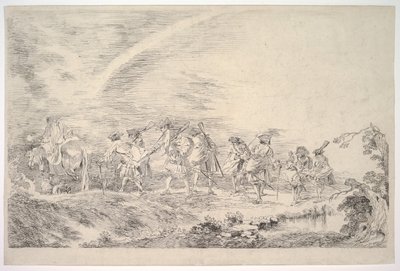 Recrues rejoignant le régiment, vers 1715-16 - Jean Antoine Watteau
