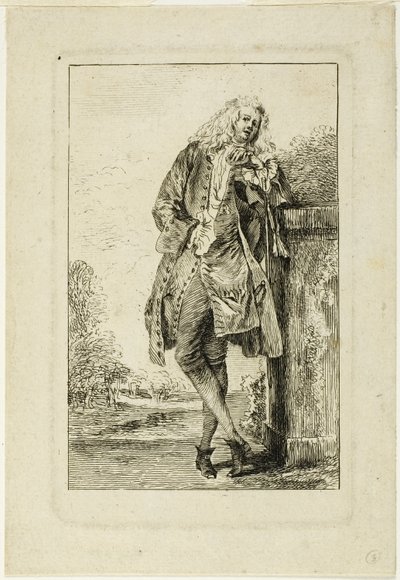 Homme debout appuyé sur son coude - Jean Antoine Watteau
