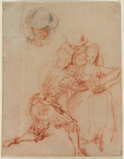 Étude pour "Le Conteur" - Jean Antoine Watteau