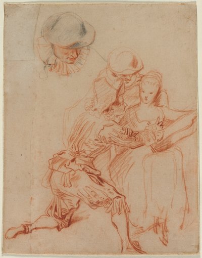 Étude pour Le Conteur, c. 1716 - Jean Antoine Watteau