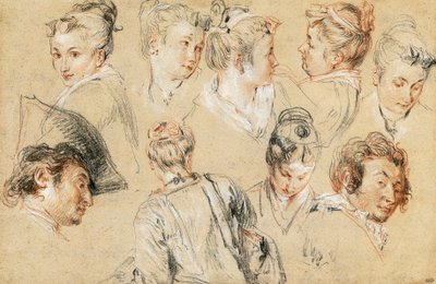 Étude de têtes - Jean Antoine Watteau