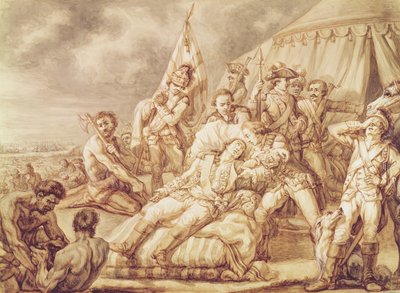 La mort du marquis de Montcalm de Saint-Véran (1712-59) - Jean Antoine Watteau