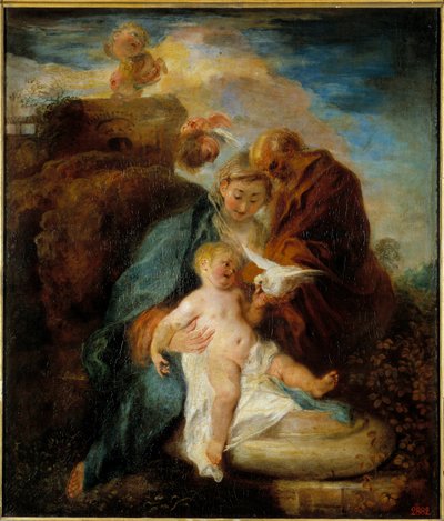 La Sainte Famille, le repos pendant la fuite en Égypte - Jean Antoine Watteau