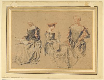 Trois Études de Femmes Assises - Jean Antoine Watteau