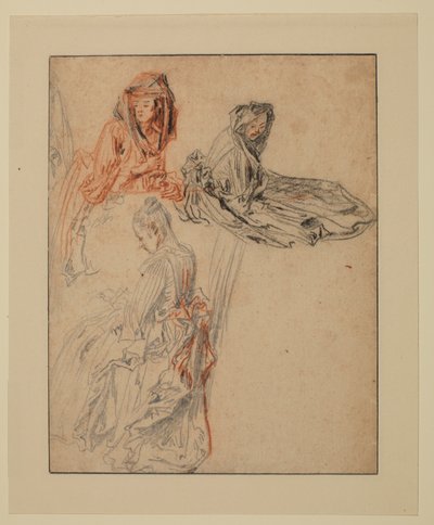 Trois études de figures féminines - Jean Antoine Watteau