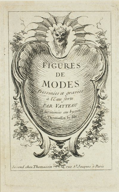 Page de titre, à partir de Figures de modes - Jean Antoine Watteau