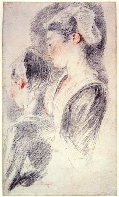 Deux études de la tête d