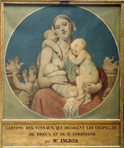 Conception pour les vitraux de la Chapelle Saint-Ferdinand à Paris - Jean Auguste Dominique Ingres