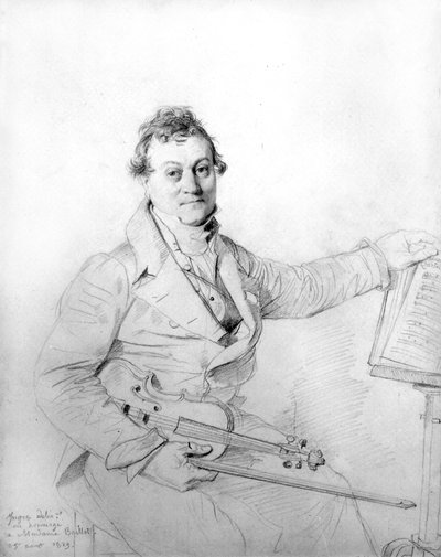 Jean Auguste Dominique Ingres avec son violon - Jean Auguste Dominique Ingres