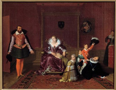 Le roi de France Henri IV jouant avec ses enfants devant l