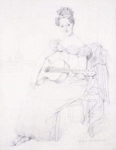 Portrait de Mlle Elizabeth Keating jouant de la guitare, 1816 - Jean Auguste Dominique Ingres