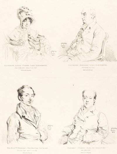 Sylvester (Douglas) Lord Glenbervie; Katherine Anne (North) Glenbervie; Frederic (North) Earl of Guilford; Frederic Sylvester Douglas - Jean Auguste Dominique Ingres
