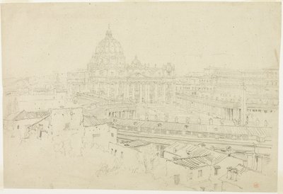 Vue de Saint-Pierre de Rome - Jean Auguste Dominique Ingres