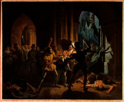 Maximilien de Béthune échappant au massacre de la Saint-Barthélemy - Jean Auguste Dubouloz