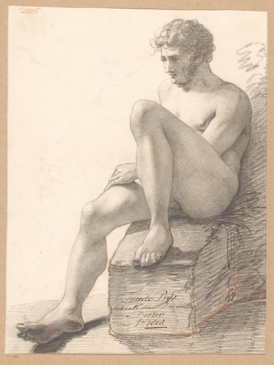 Homme nu assis vu de face (2e prix 1808) - Jean Augustin Daiwaille