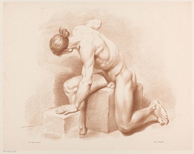 Homme nu assis - Jean Augustin Daiwaille
