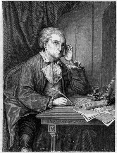 Portrait de Nicolas Alexandre Dezède, compositeur français (1740-1792). Gravure d
