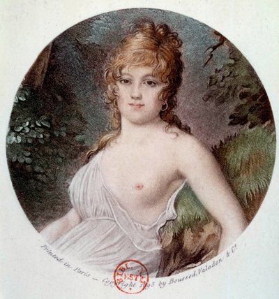 Portrait de Madame Tallian, née Cabarrus, princesse de Caraman - Chimay (1773-1835) appelée Notre Dame de Thermidor. Lithographie d