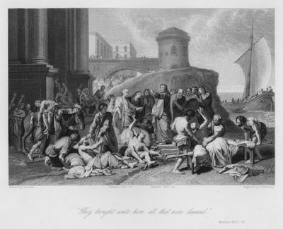 Christ guérissant les malades, Matthieu XIV, 35 - Jean Baptiste (after) Jouvenet