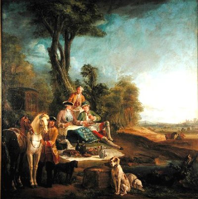 Un déjeuner de chasse - Jean Baptiste (school of) Oudry