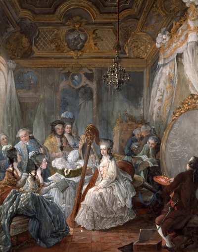 Marie Antoinette jouant de la harpe - Jean Baptiste André Gautier Dagoty