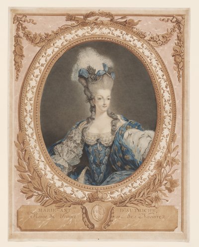 Portrait de Marie-Antoinette - Jean Baptiste Andre (after) Gautier Dagoty