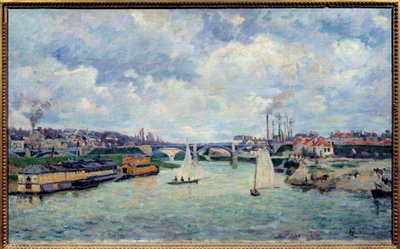 Le port de Charenton. Vue de la ville de Charenton-le-Pont - Jean Baptiste Armand Guillaumin
