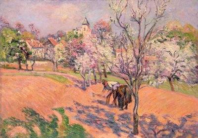 Deux paysans semant des haricots dans un verger - Jean Baptiste Armand Guillaumin
