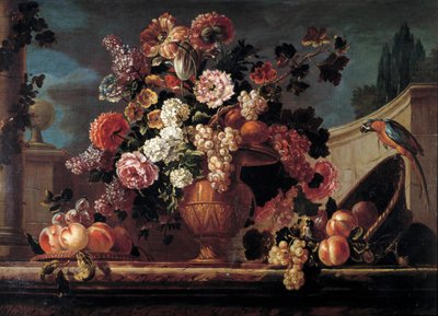 Fleurs, fruits et perroquets - Jean Baptiste Belin de Fontenay