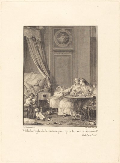 Voilà la règle de la nature, pourquoi la contrariez-vous? - Jean Baptiste Blaise Simonet after Jean Michel Moreau