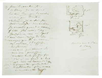 Lettre autographe au peintre paysagiste et politicien Charles Le Roux, Paris, 29 janvier 1855 - Jean Baptiste Camille Corot