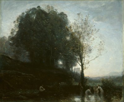Nymphes se baignant et enfant, 1855-1860 - Jean Baptiste Camille Corot
