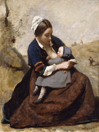 Bretonne allaitant son enfant, 1855-1860 - Jean Baptiste Camille Corot