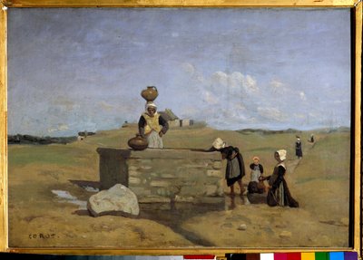 Bretons à la fontaine, village de Batz - Jean Baptiste Camille Corot