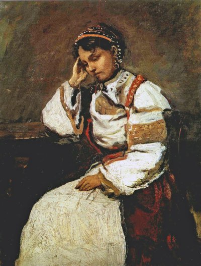 Corot - La bohémienne rêveuse, 1865-70 - Jean Baptiste Camille Corot