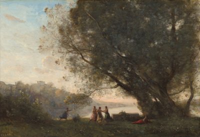 Danse sous les arbres au bord du lac - Jean Baptiste Camille Corot