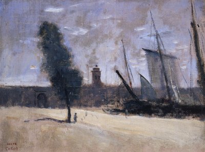 Dunkerque, remparts et entrée du port - Jean Baptiste Camille Corot